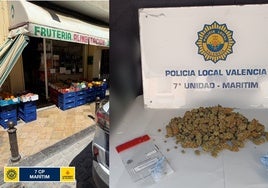 Detienen a un camello pillado in fraganti cuando vendía marihuana en una frutería en Valencia