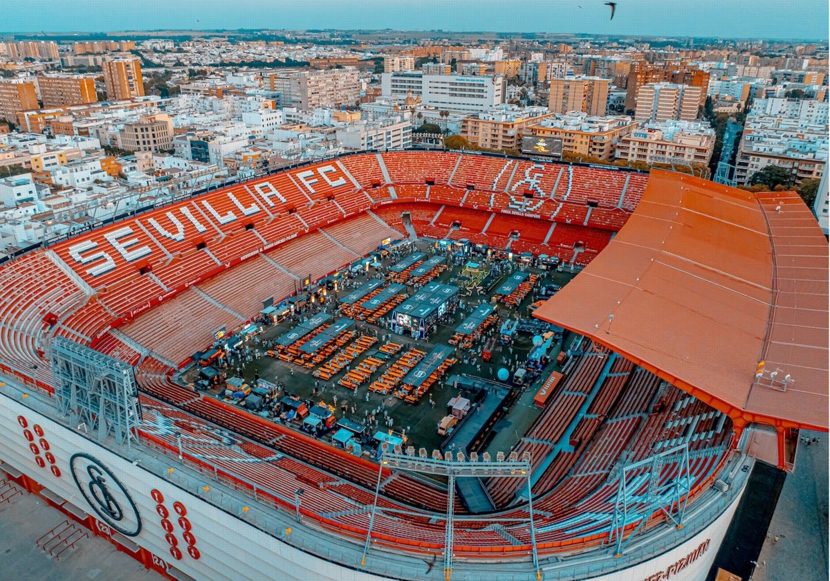 Vista aérea del Ramón Sánchez Pizjuán
