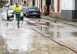 Imagen del resultado de una tormenta que azotó Jerez de la Frontera en marzo.L.V.